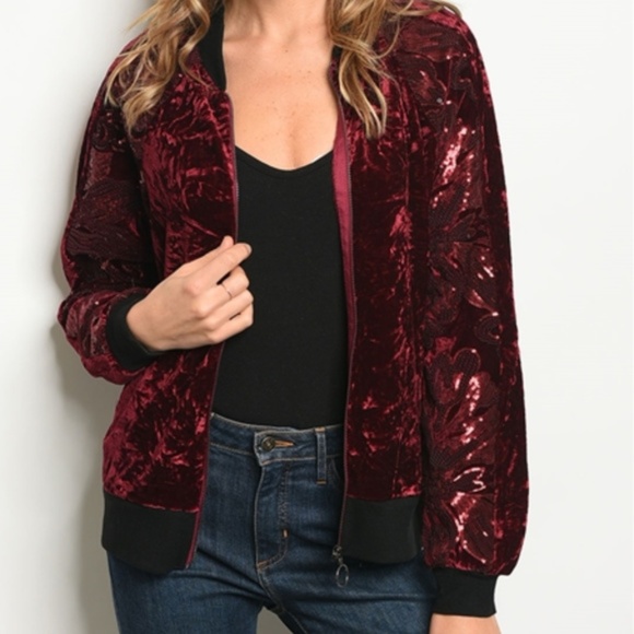 Jackets & Blazers - VELVET JACKET WITH SEQUIN SLEEVES Jackets & Blazers - VELVET JACKET WITH SEQUIN SLEEVES